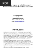 Instututinal Support For Rehabilitation & Development of Disabled HR in India