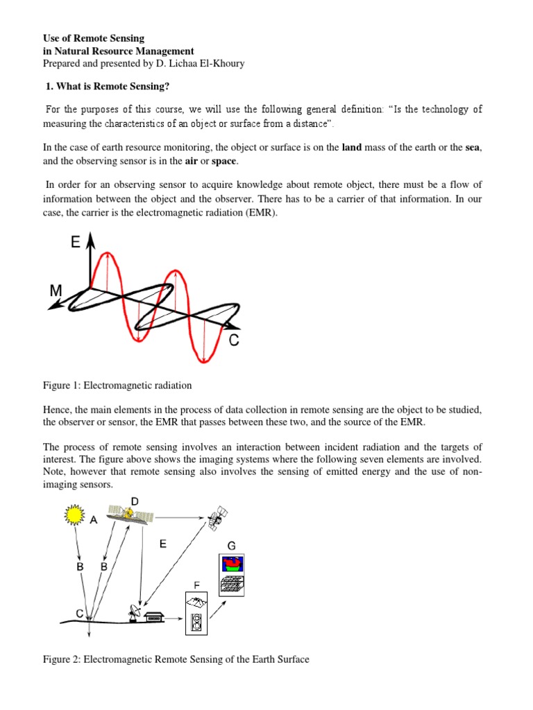 Remote Sensing And Platform Pdf Remote Sensing Electromagnetic