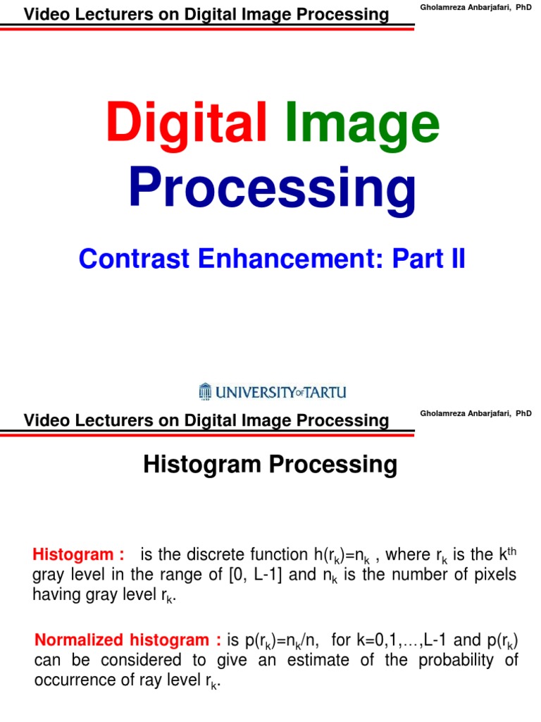 Histogram Equalization in Image Processing | PDF | Multidimensional ...