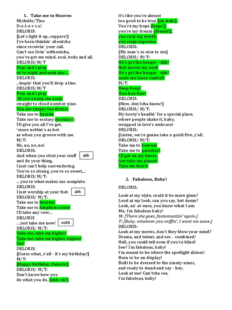 Sister Act Musical Lyrics Overview | PDF