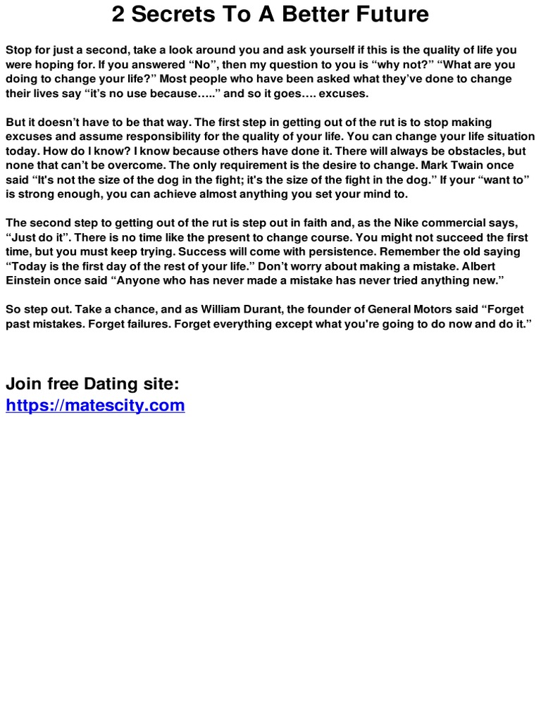 2 Secrets To A Better Future PDF SelfImprovement