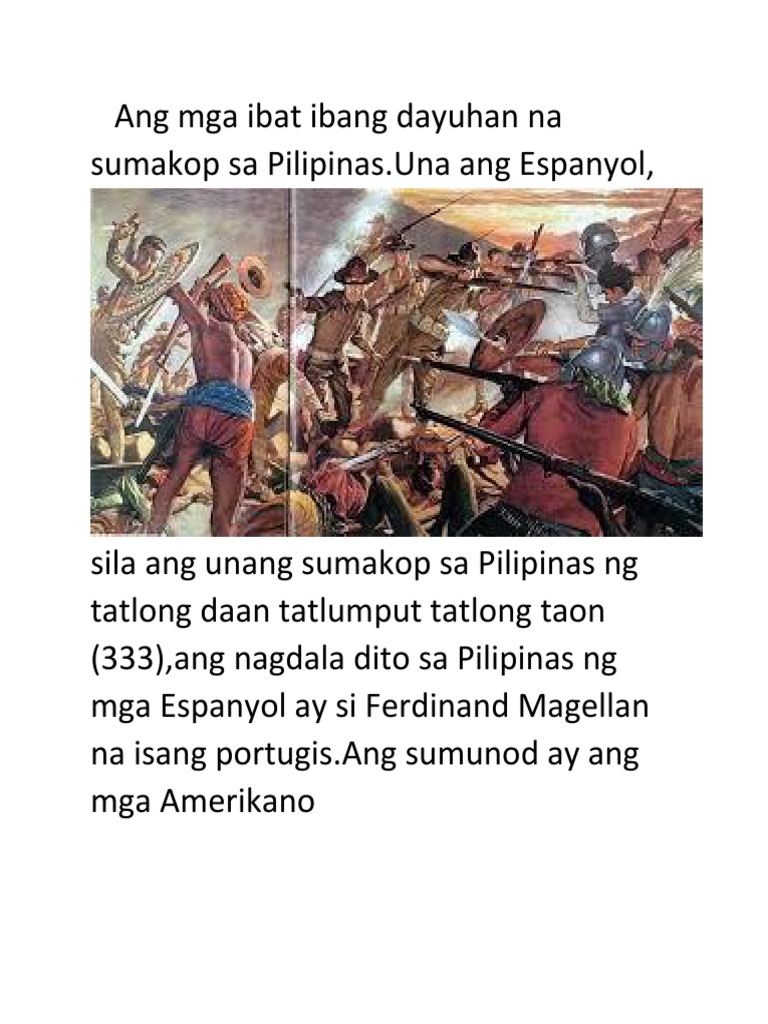 Ang Mga Ibat Ibang Dayuhan Na Sumakop Sa Pilipinas