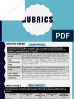 Analytic and Holistic Rubrics