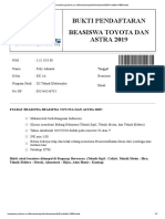 Bukti Pendaftaran Beasiswa Toyota dan Astra 2019