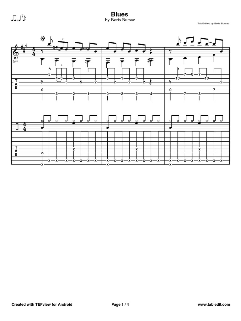 Blues Tablature by Boris Bursac | PDF