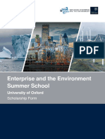 Enterprise and The Environment Summer School: University of Oxford