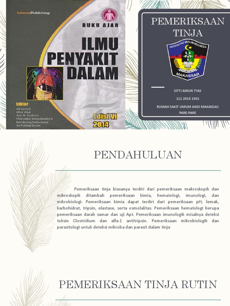 Pemeriksaan Tinja: Analisis dan Interpretasi | PDF | Kesehatan Holistik