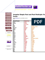 Irregular Simple Past and Past Participle Verb Forms: Click Here