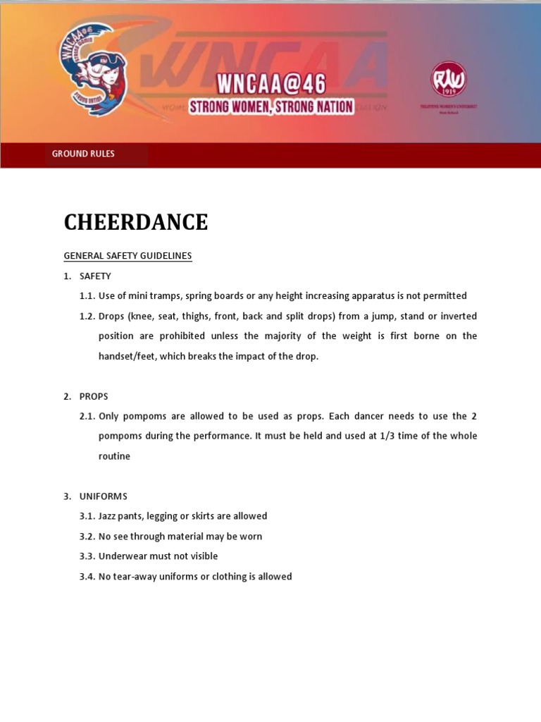 Cheer Dance Safety & Guidelines | PDF | Cheerleading | Dances