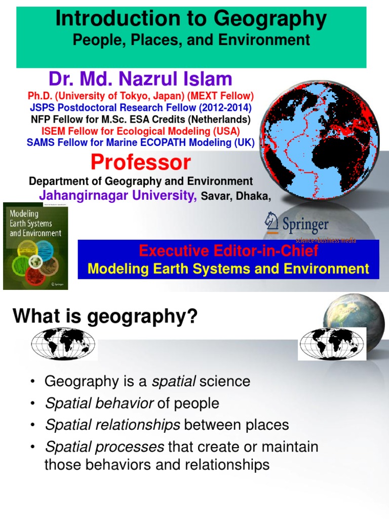 Lecture 01 NSU Fall EnV203 GEO205 Introduction To Geography PDF