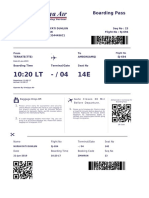 Boarding Pass: Name Booking Code Ticket No