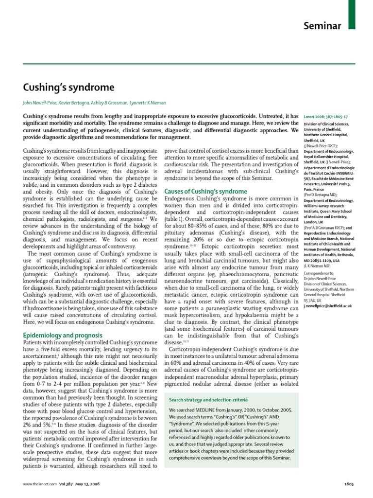 Understanding Cushing's Syndrome Management | PDF | Adrenocorticotropic ...