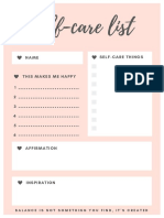 Self Care List PDF