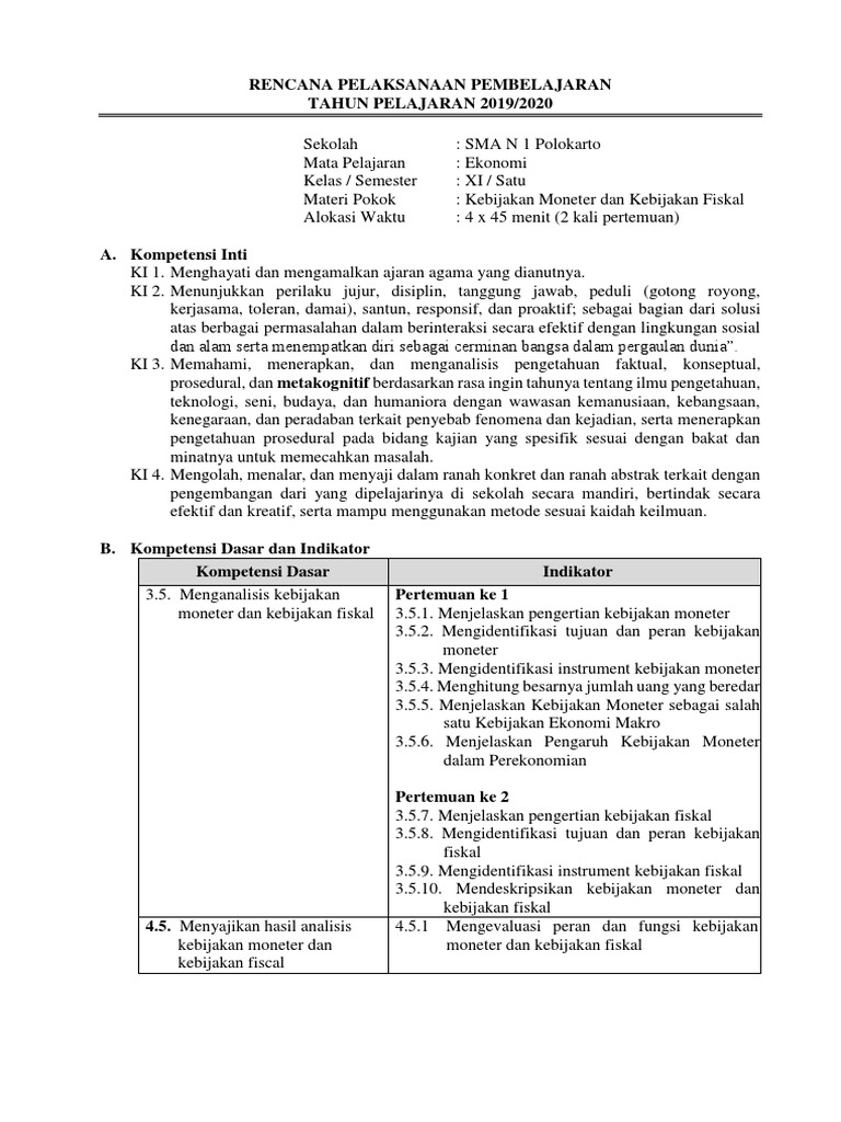 Rpp Moneter Dan Fiskal