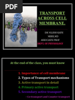 Transport Across Cell Membrane.: DR Nilesh Kate MBBS, MD Associate Prof