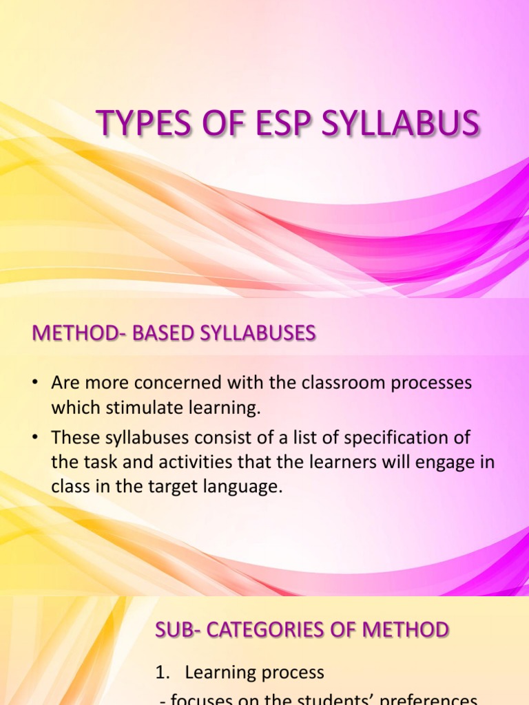 ESP Syllabus Design Guide | PDF | Language Education | Learning