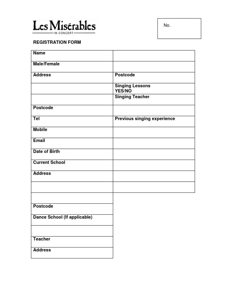Singing Lessons Registration Form | PDF