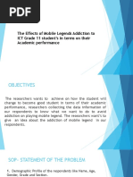 The Effects of Mobile Legends Addiction To ICT Grade 11 Student's in Terms On Their Academic Performance