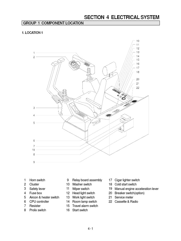 Section 4 Electrical System Group 1 Component Location PDF Switch