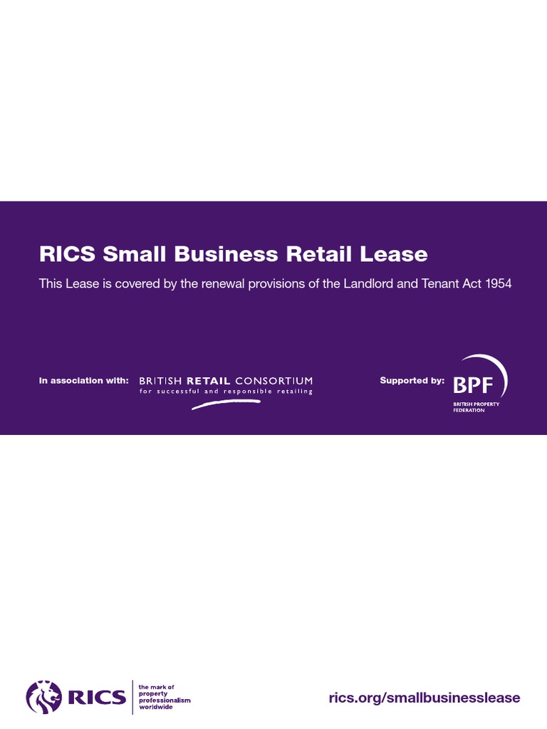 Rics Small Business Lease Inside Act v2 PDF Landlord Lease