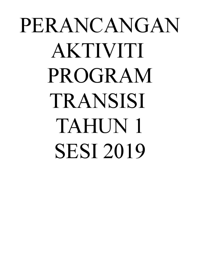 Aktiviti Transisi 2019 Pdf