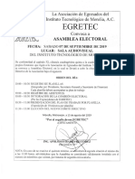 Convocatoria Elecciones EGRETEC 2019