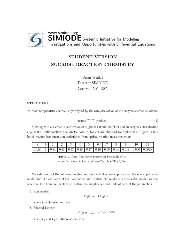 Differential Equations for Students | PDF | Chemical Reactions ...
