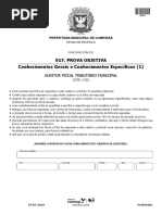 Vunesp 2019 Prefeitura de Campinas Sp Auditor Fiscal Tributario Municipal Conhecimentos Gerais e Especificos 1 Prova