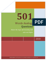 501 Words Analogy Questions PDF Book PDF