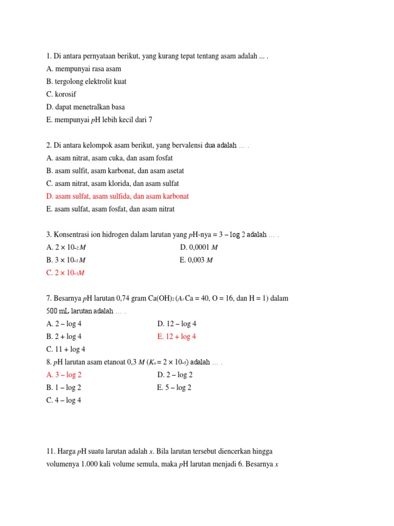 Diantara Pernyataan Berikut Yang Kurang Tepat Tentang Asam Adalah Mudah