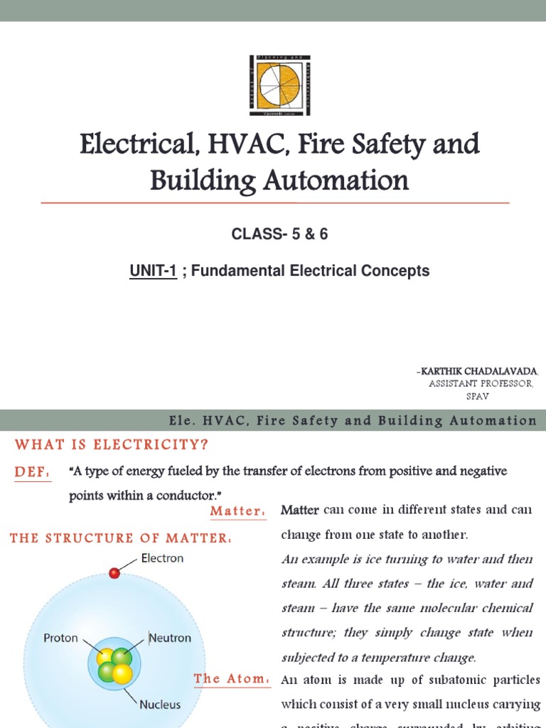 Fundamental Electrical Concepts Explained | PDF | Electric Current ...
