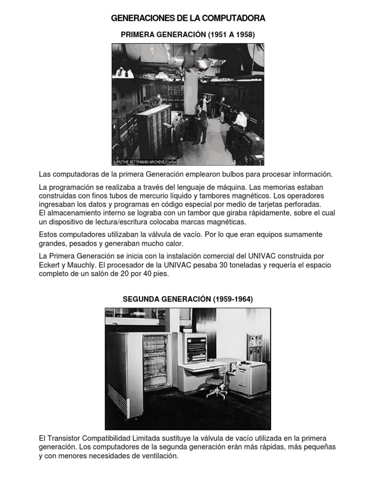 Generaciones de La Computadora | PDF | Circuito integrado ...