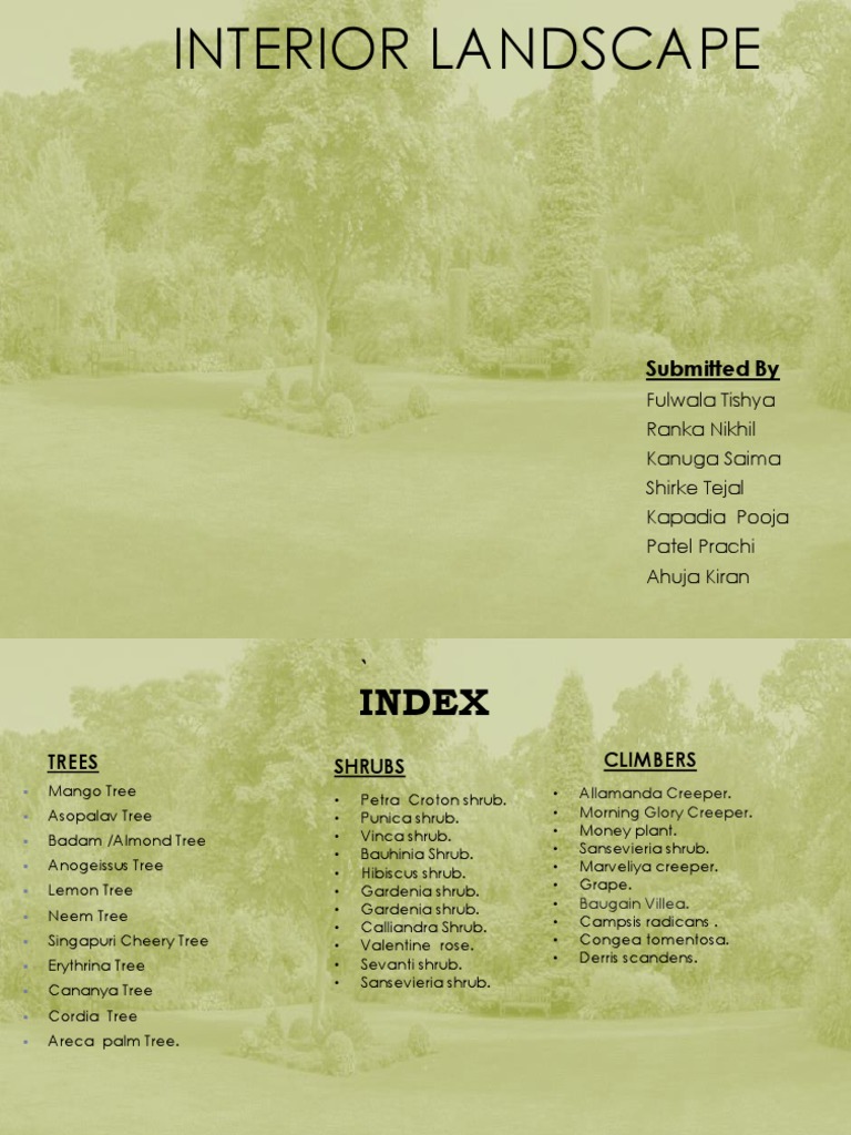 Final Interior Landscape Pdf Landscape Architecture Gardening