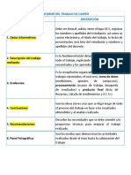 Contenido de Informe y Rubrica de Evaluación