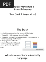 Computer Architecture & Assembly Language Topic (Stack & Its Operations)