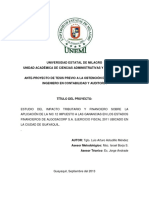 Estudio Del Impacto Tributario y Financiero Sobre La Aplicación de La Nic 12 Impuesto A Las Ganancias en Los Estados Financieros de Algosacorp S.A. Ejercicio Fiscal 2011 Ubicado en La Ci