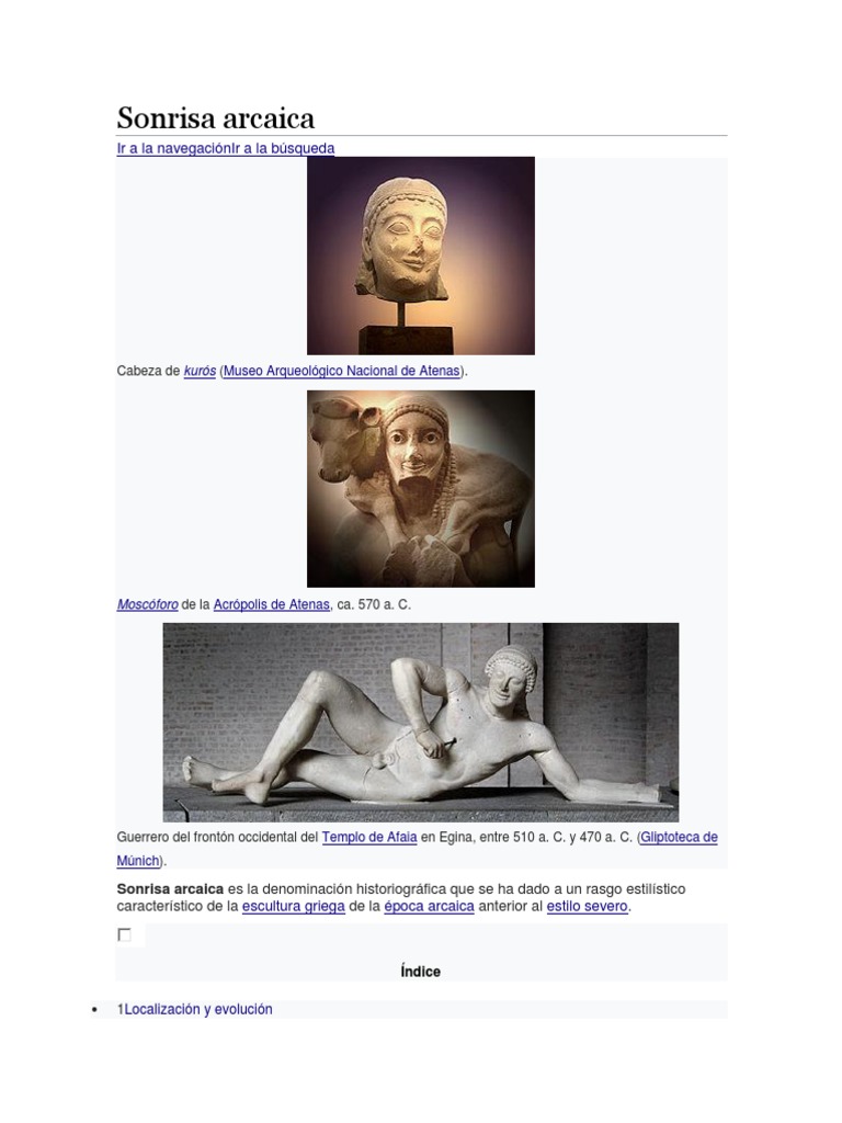 Sonrisa Arcaica PDF Antigua Grecia Escultura