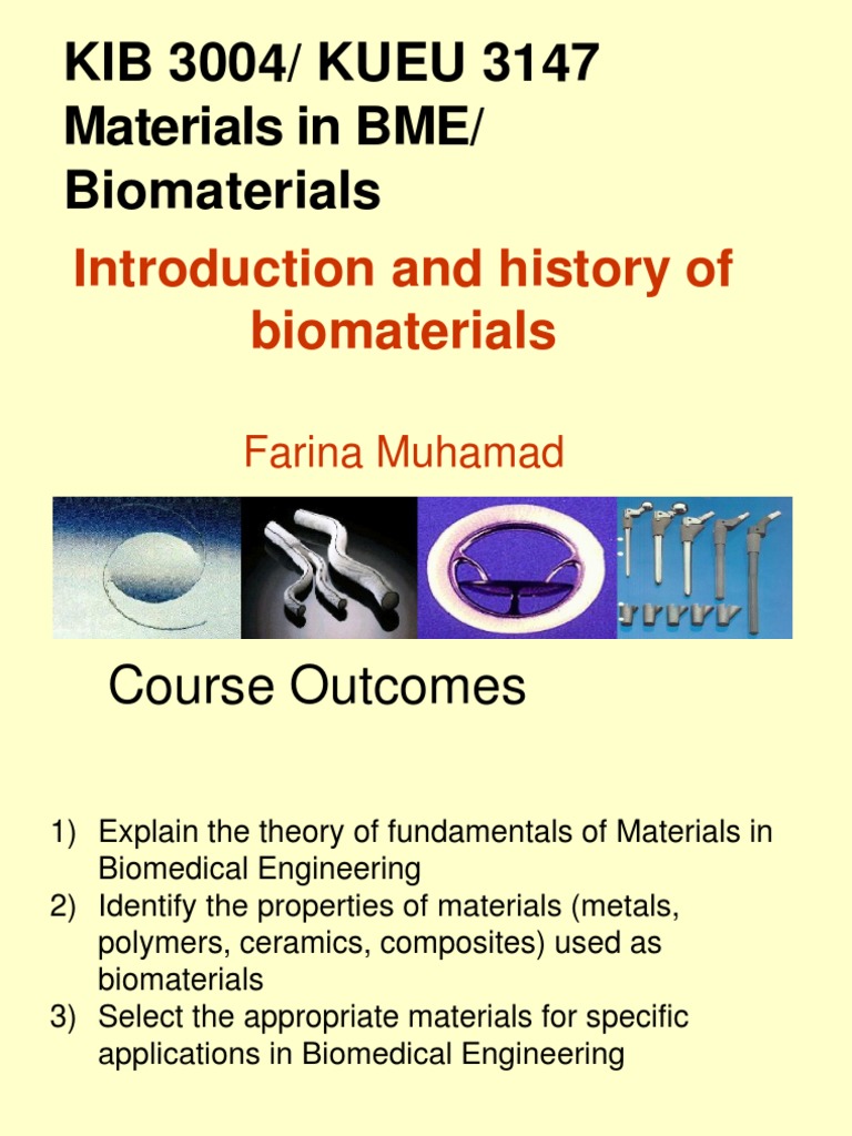 Introduction to Biomaterials in BME | PDF | Biomaterial | Dental Implant
