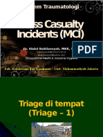 Mass Casualty Incidents (MCI) : Sistem Traumatologi