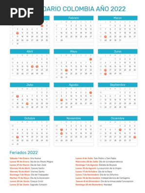 2022 Ultima Calendario 2022 Colombia Festivos Pdf calendario giugno 2031