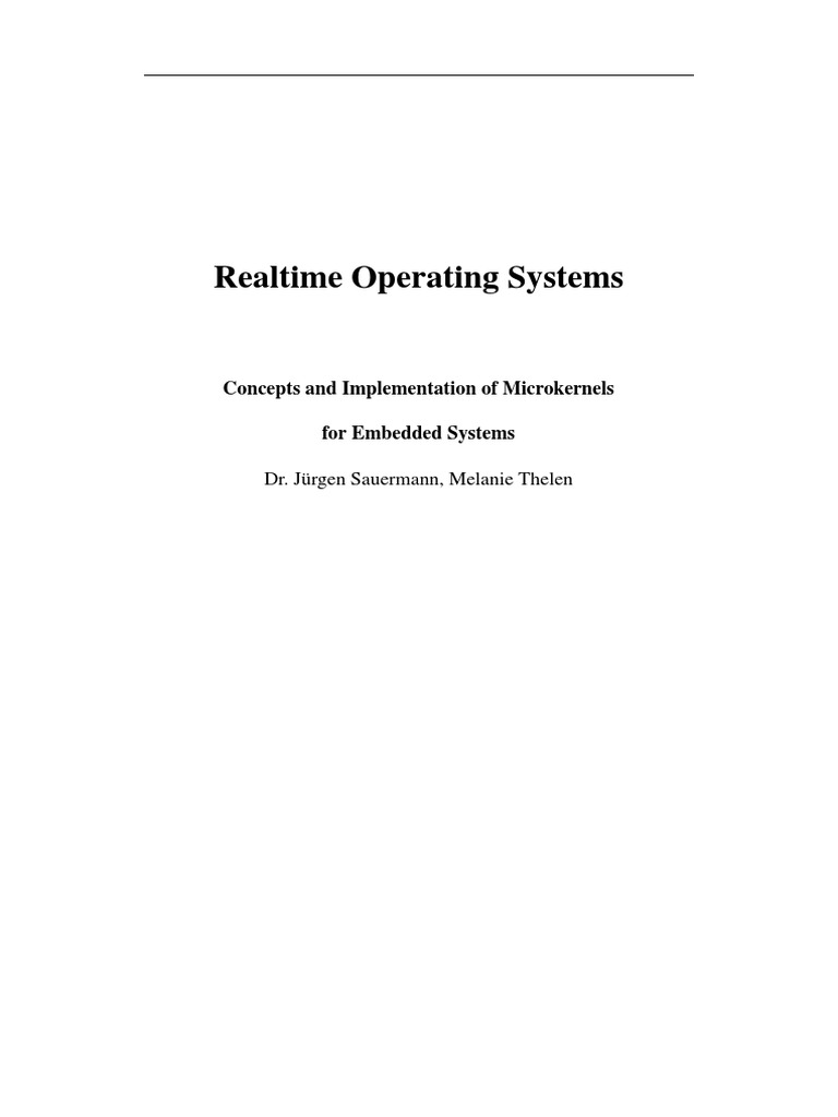 Realtime Operating Systems: Concepts and Implementation of Microkernels ...