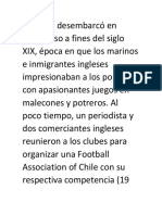 El Fútbol Desembarcó en Valparaíso a Fines Del Siglo XIX