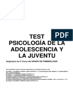 Test Psicología de La Adolescencia y Juventud