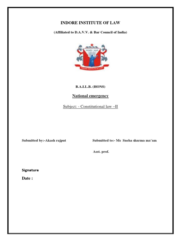 Constitutional Law PDF State Of Emergency Public Law