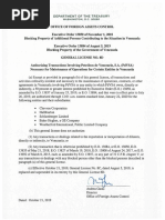 Departamento Del Tesoro de EEUU Publica Licencia Que Autoriza Algunas Transacciones Con PDVSA