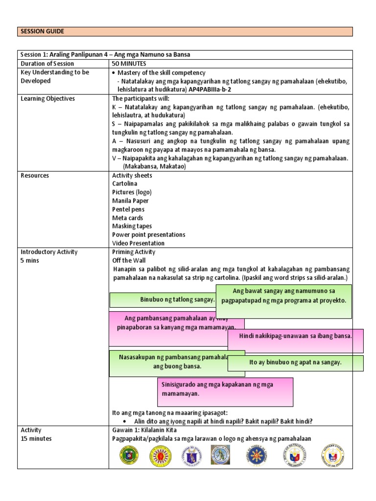 Session Guides For AP4 INSET 2019 | PDF