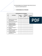 Esquema Modelo de Cronograma de Actividades para Proyectos de Taller de Investigación Iv PDF