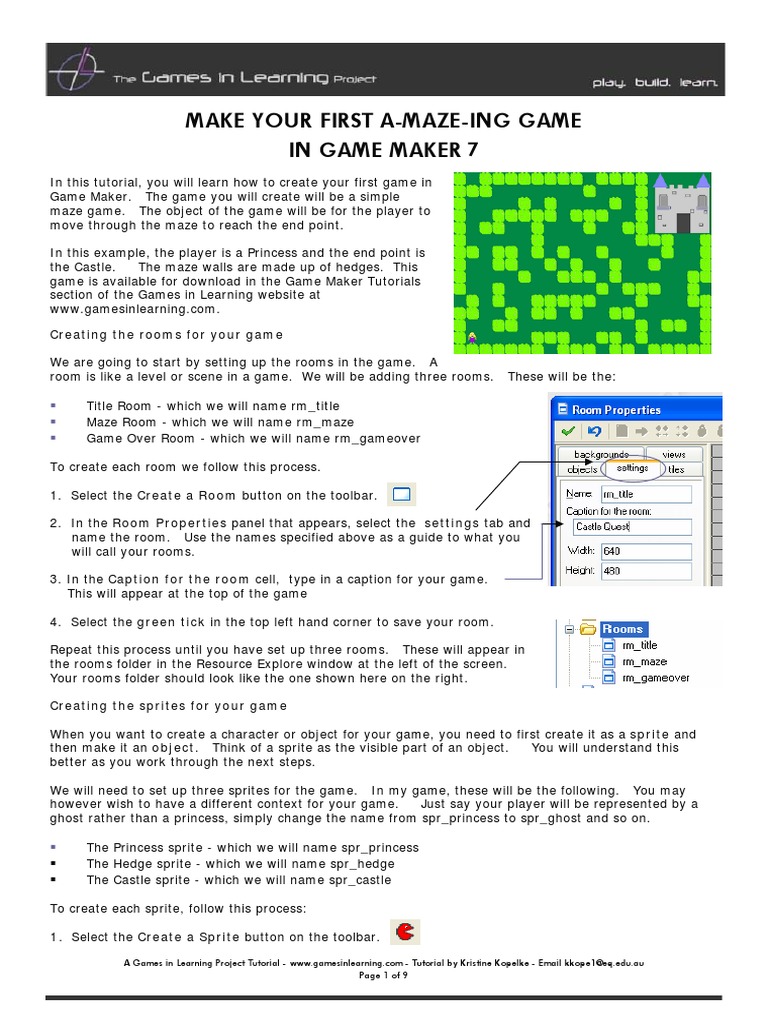 Make Your First A-Maze-Ing Game in Game Maker 7 | PDF | Computer ...