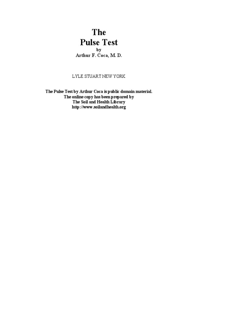 The Pulse Test Book PDF | PDF | Allergy | Blood Pressure