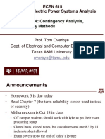 Lecture 14: Contingency Analysis, Sensitivity Methods